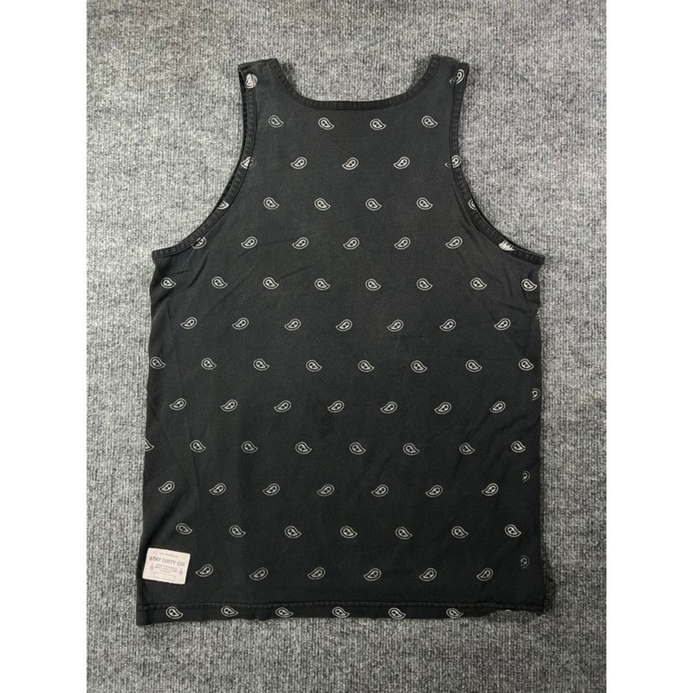 Stay Dirty Co Mens Paisley Print Tank Top Black M Streetwear Cotton Sleeveless